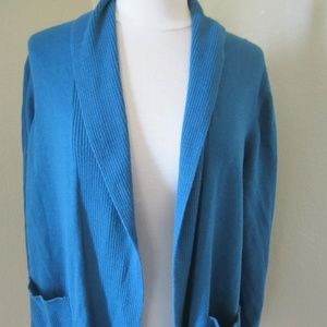 Coldwater Creek Turquoise blue Cardigan XL